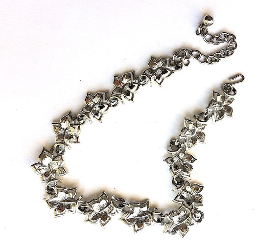 Vintage necklace by CORO. Silver tone metal five-… - image 2