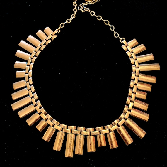 Vintage RENOIR Copper Choker: Geometric 'peter Pan' Necklace