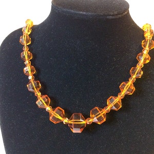 Collier Art Déco avec topazes et perles de cristal, années 20-30