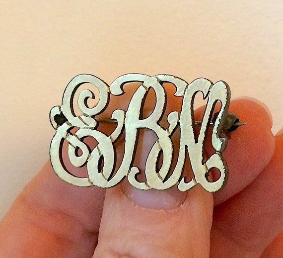 Vintage original pins monograms. 12K G.F. gold fi… - image 5