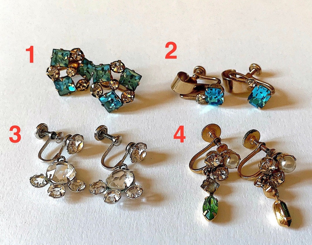 Vintage Screw Back Earrings/screw Back/screw On/grandmas Earrings