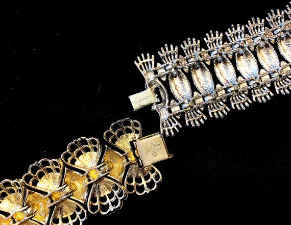 Vintage Coro Bracelet: Gold-tone Bows, 1960s Designer Jewelry