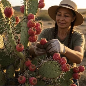 Edible Red Fruit - Engelmann&#39;s Prickly Pear Cutting - Grows Easily from Cutting - &#39;Opuntia engelmannii&#39; - Yellow Flowers