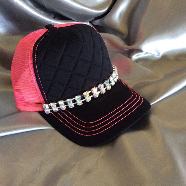 Hats, Hot Pink, Green Trucker Hat, Bling Trucker Hat, Womens Hat, Bling Trucker Hat, Trucker Hat Bright Green Hats