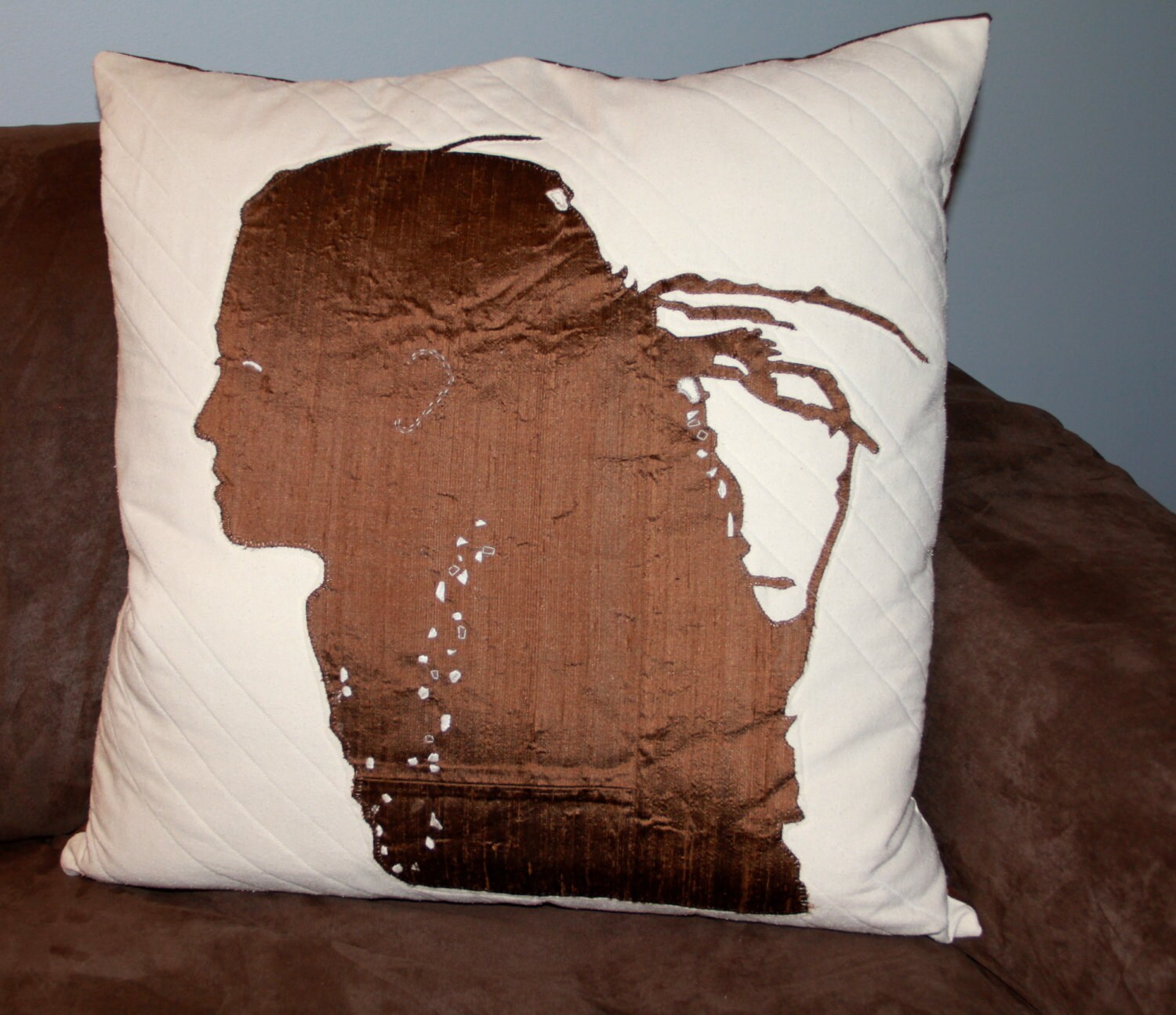 CUSTOM Silhouette Pillow of loved one Etsy