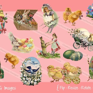 Vintage viktorianische Osterbilder | 14 Bilder | SOFORTIGER DOWNLOAD | Ostern ClipArt | DIY Osterkarte | Digitale Collage