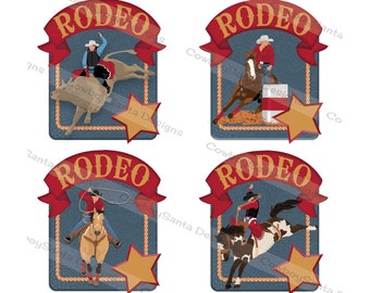 Rodeo plaque clip art | Western themed clip art | cowboy clip art | barrel racer | bronc rider | roper | bull rider | digital download