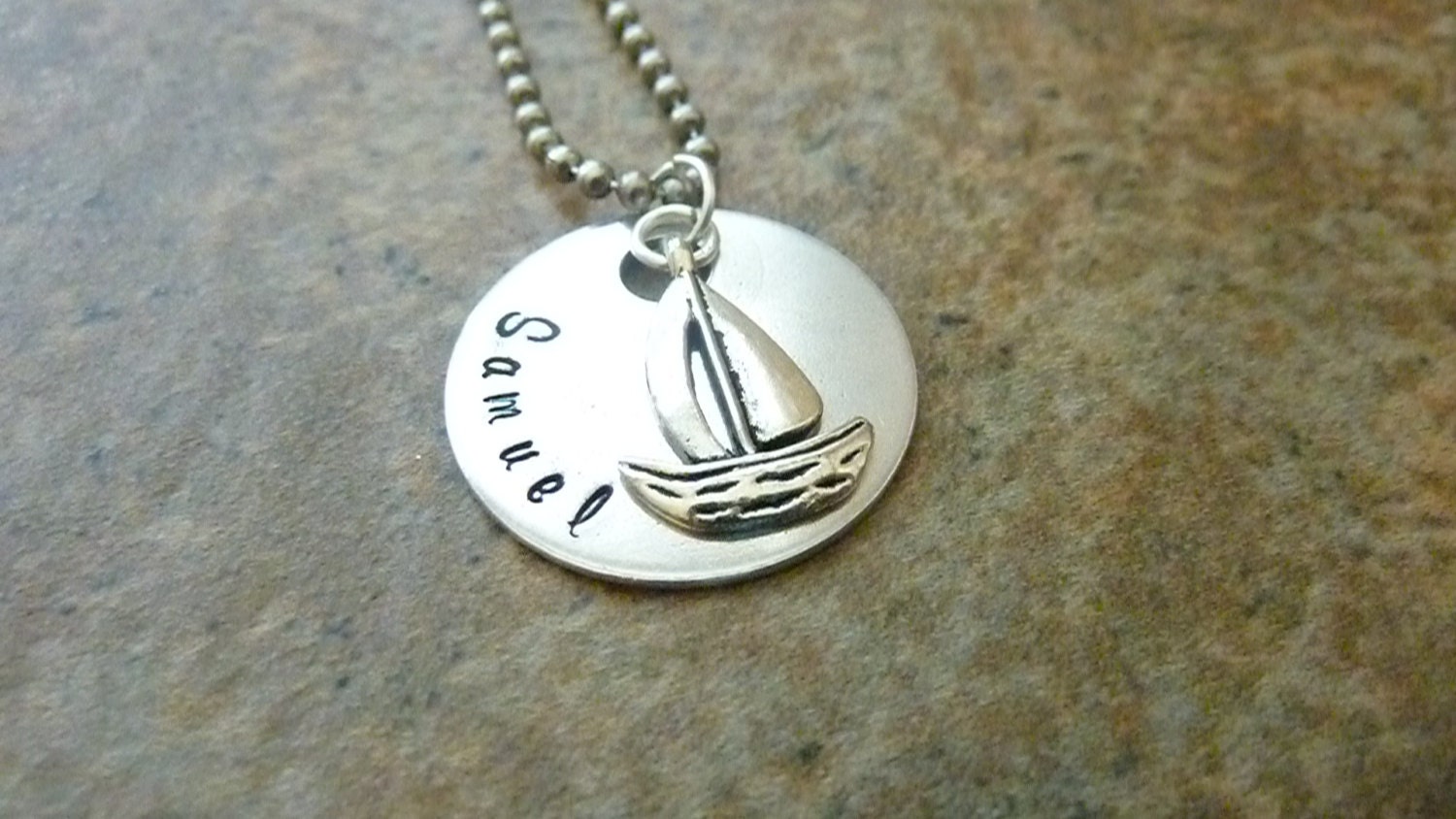 Personalized Sail Boat Key Ring Sailing Necklace Gift Hand Etsy