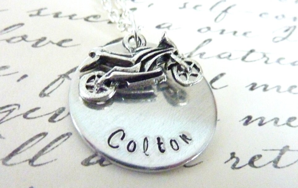 Personalized Motorcycle Gift Biker Motorcycle Jewelry Rider Etsy