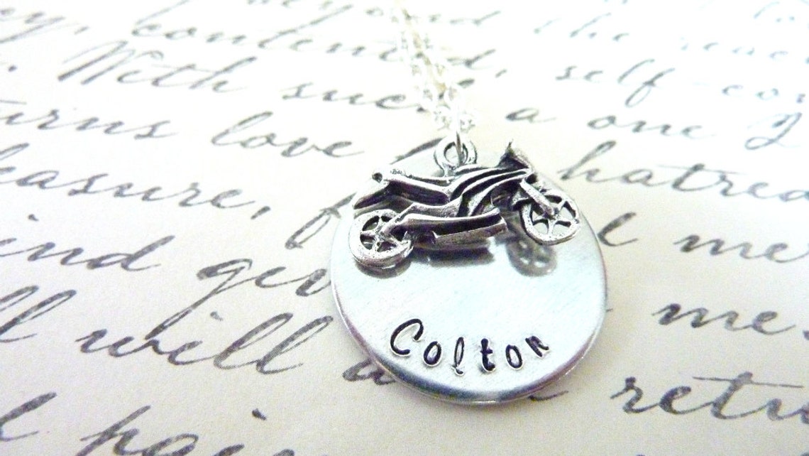 Personalized Motorcycle Gift Biker Motorcycle Jewelry Rider Etsy