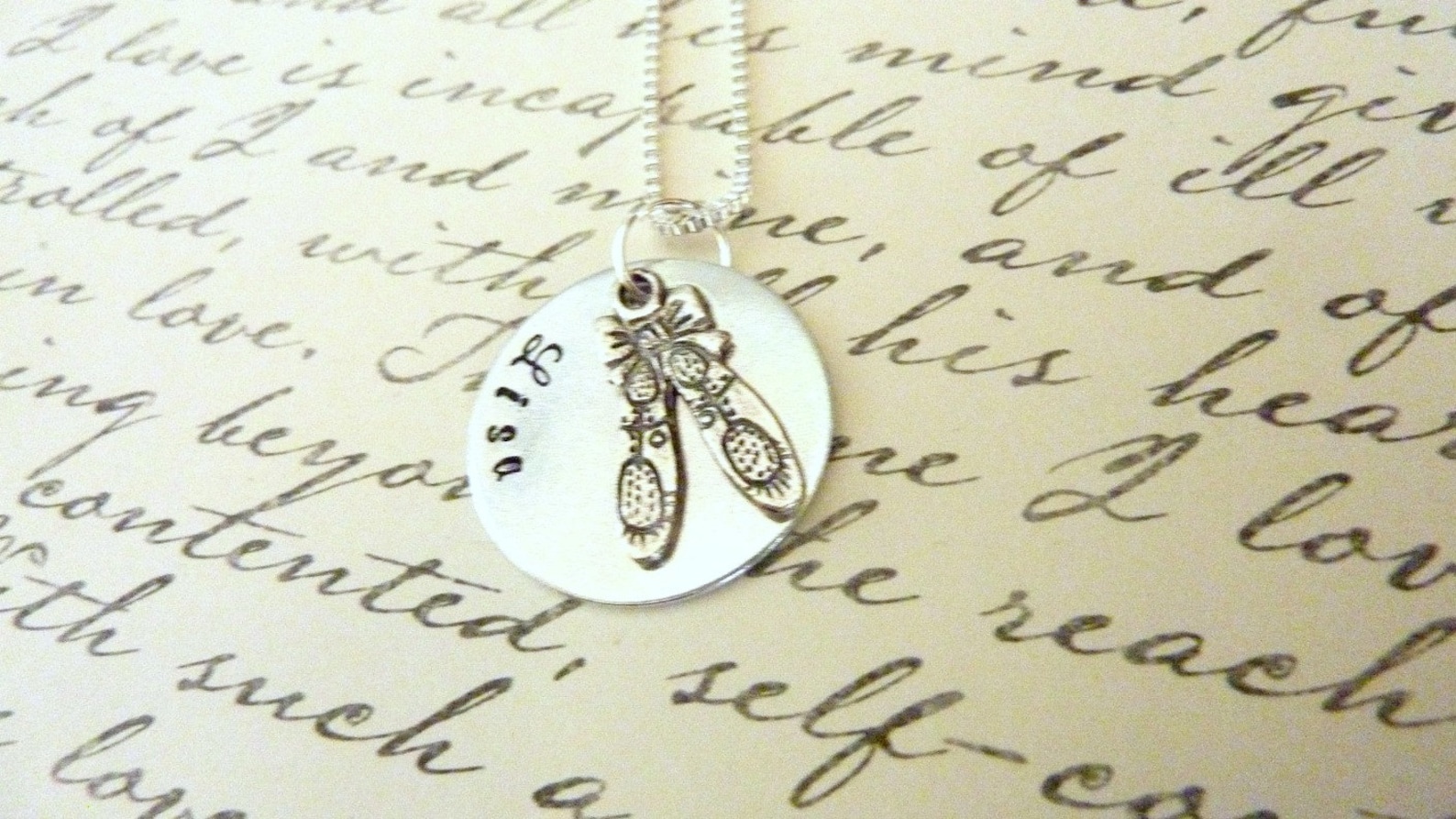 personalized ballet necklace gift hand stamped ballet shoe ballerina custom necklace