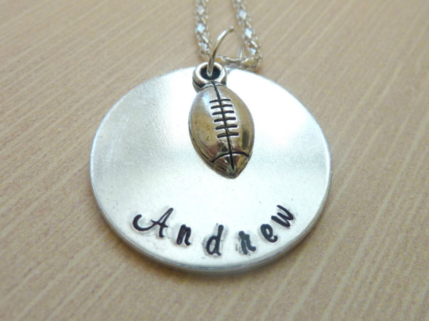Personalized Football Gift Hand Stamped Football Custom Etsy