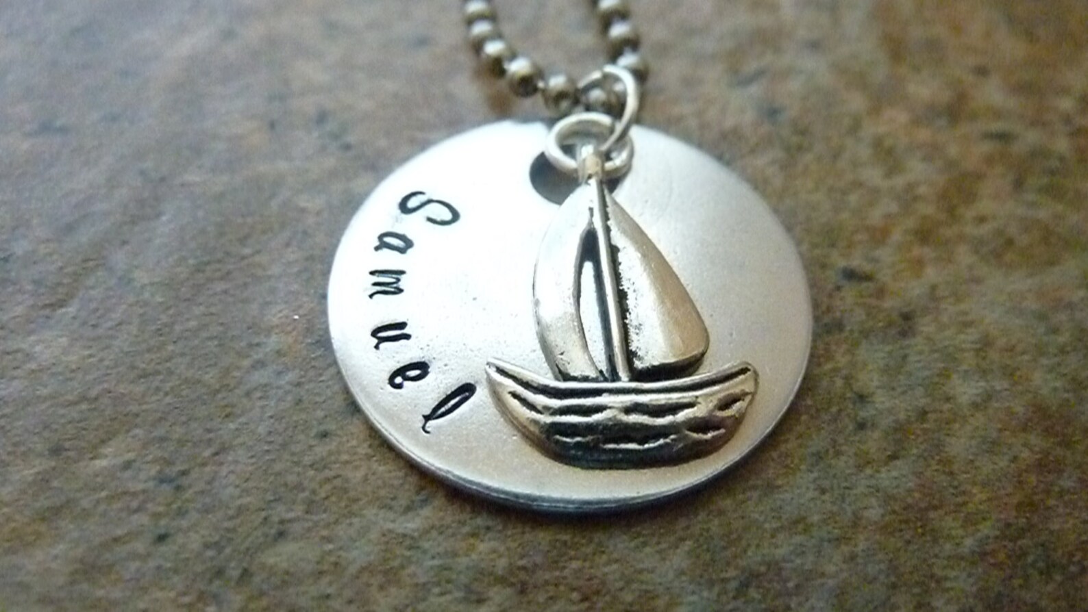 Personalized Sail Boat Key Ring Sailing Necklace Gift Hand Etsy