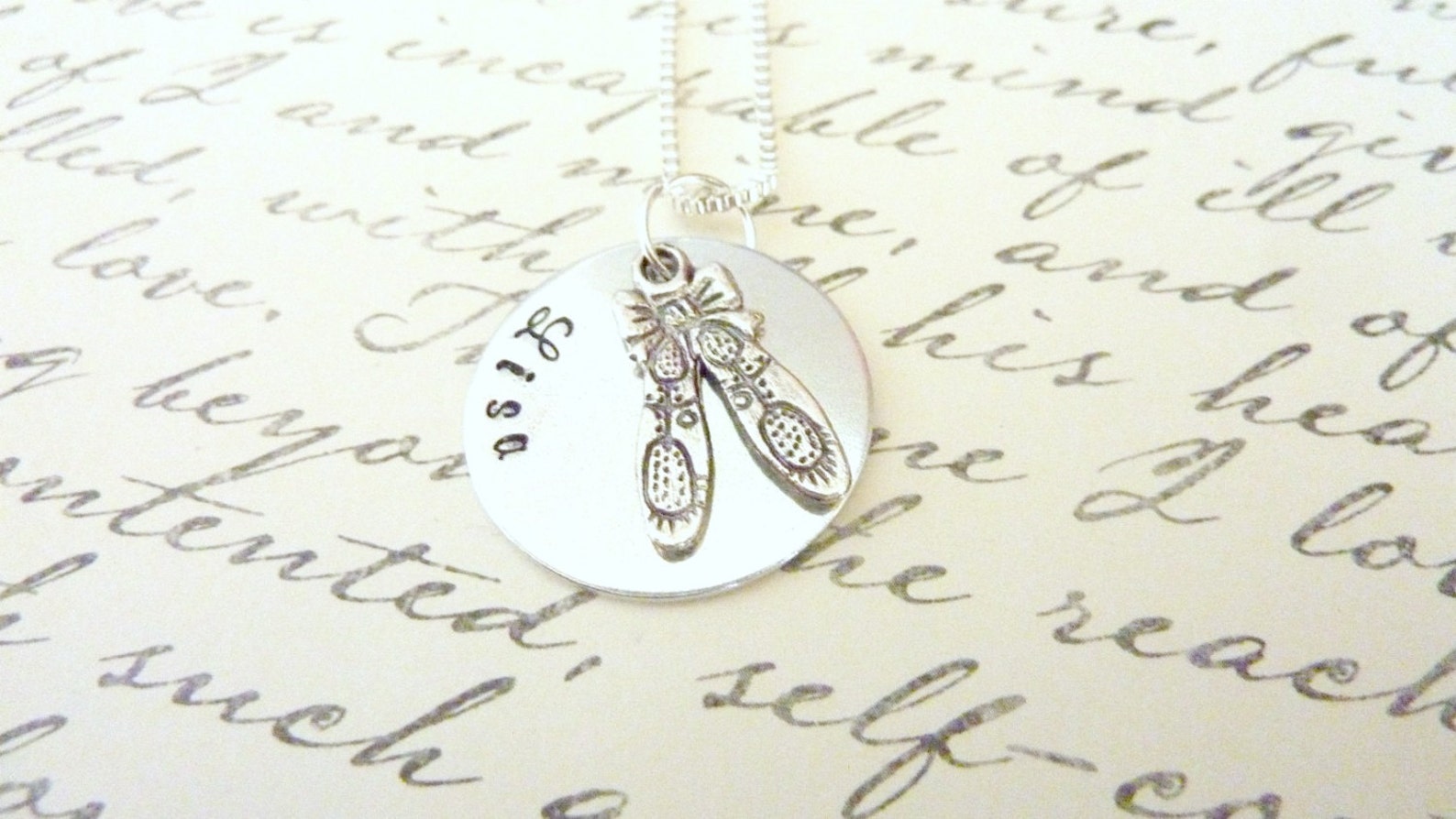 personalized ballet necklace gift hand stamped ballet shoe ballerina custom necklace