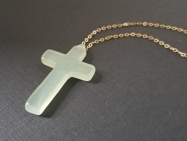 Hand Carved Genuine Jade Stone Cross Pendant ETJ190507PE Etsy