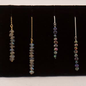 Gemstone Bar Ear Threaders