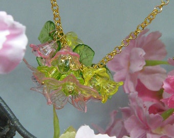 Clear Springtime Bouquet Necklace