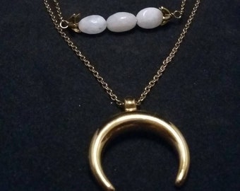 Layered Necklaces Gold Moon.