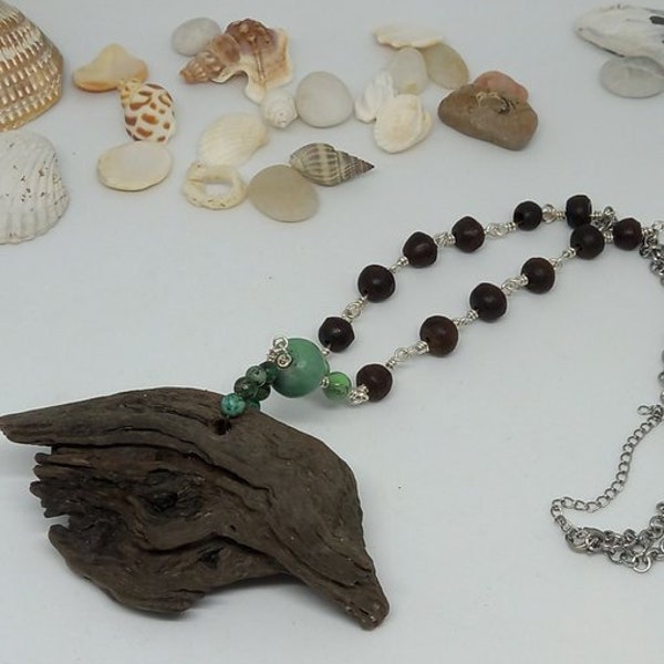 Collier en bois flotté Eye of the Ocean