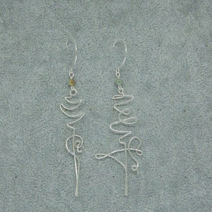 Light Code Doodle Earrings with electroplated glass beads
