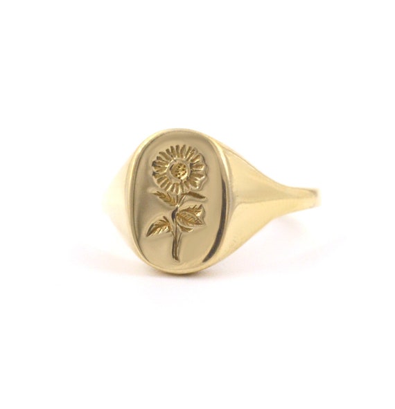 Sunflower on sale signet ring