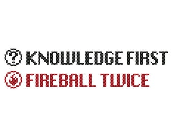 KNOWLEDGE, FIREBALL Cross-Stitch Pattern (Instant Download PDF)
