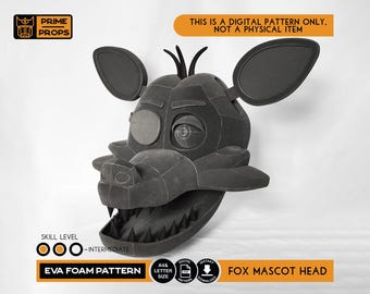 Fox mascot head foam pattern