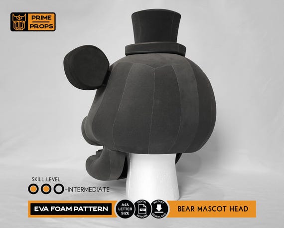 Bear mascot head foam pattern