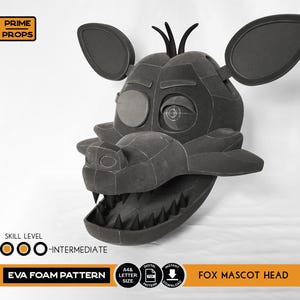 Fox mascot head foam pattern