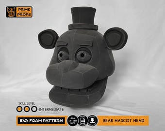 Bear mascot head foam pattern