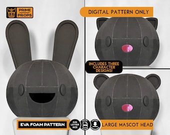 Large mascot head pattern for EVA foam