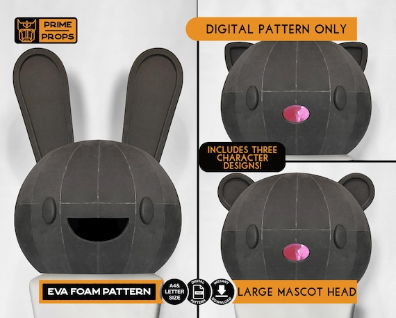 Large mascot head pattern for EVA foam
