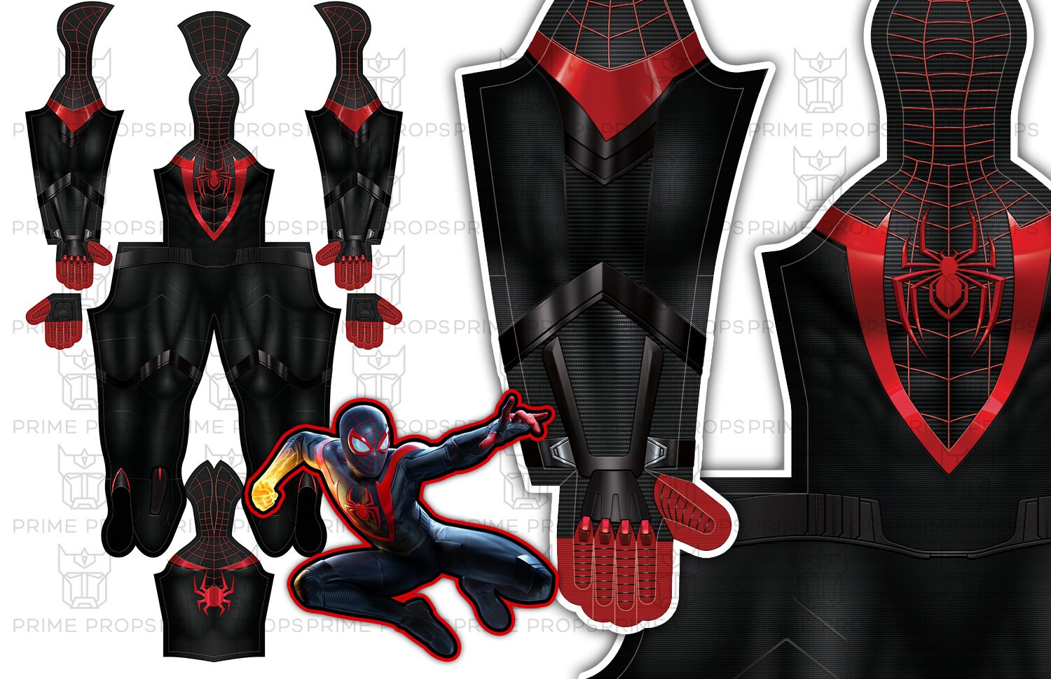 Miles Morales Spiderman costume pattern PS5 cosplay Etsy