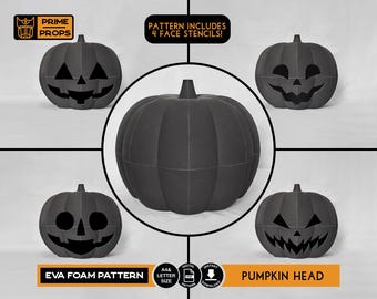 Wearable pumpkin head pattern for EVA foam