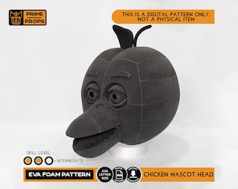 Chicken Mascot head pattern for EVA foam