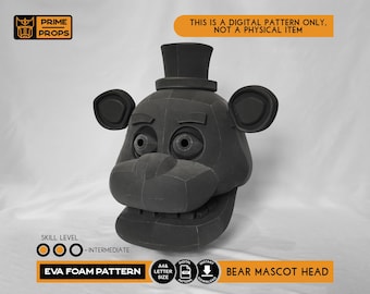Bear mascot head foam pattern