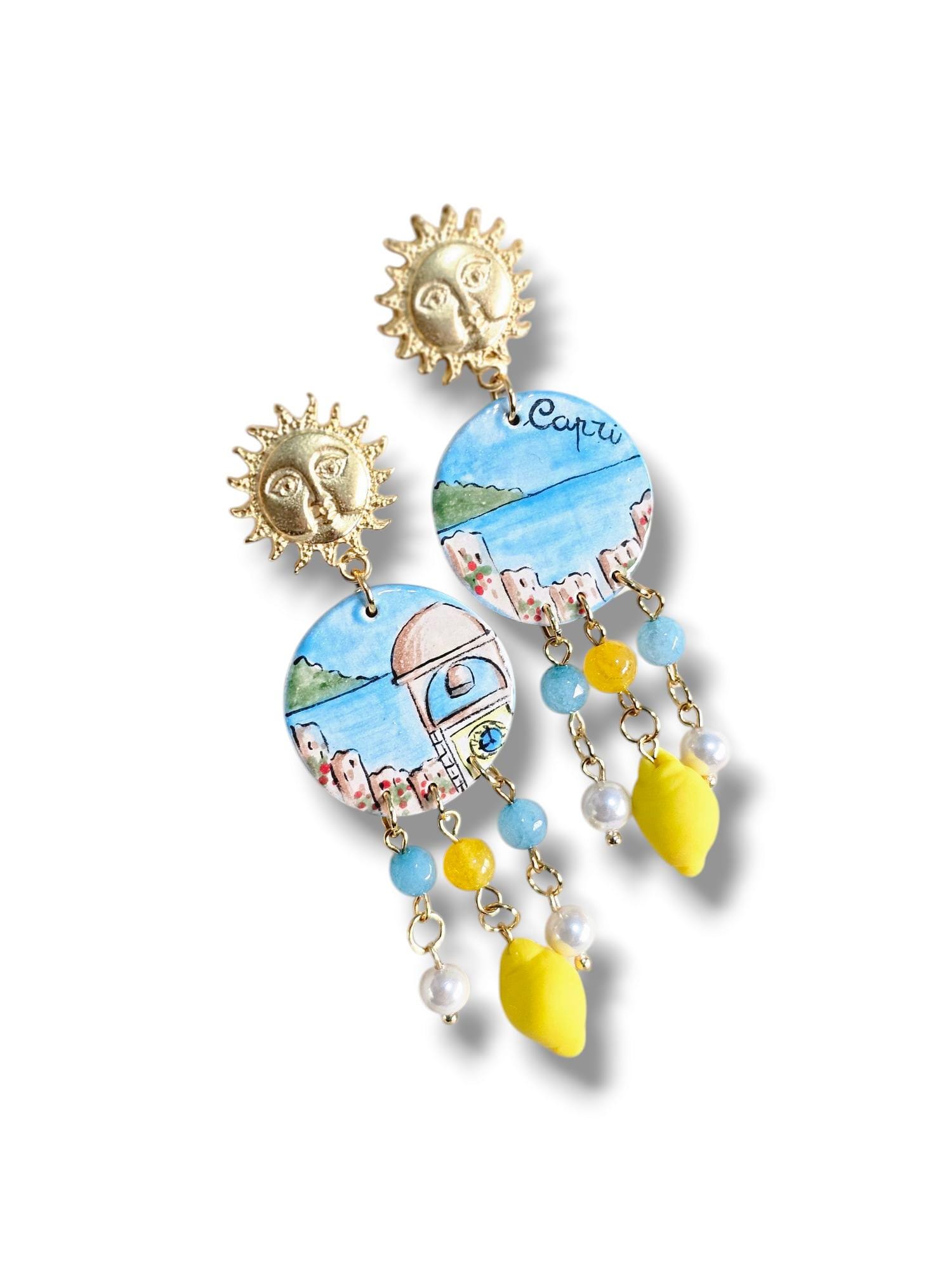 Smalto e argento - Materiale - Orecchini