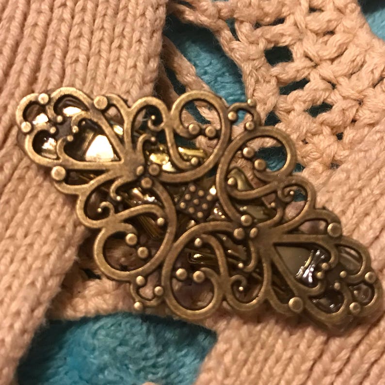 Sweater Clips Filigree Cardigan Clip Silver or Gold Scarf Etsy