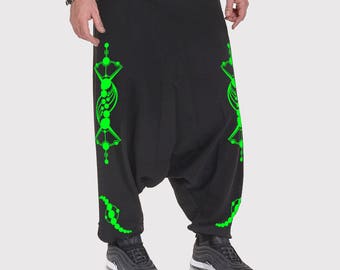 SIRIUS Crop Circle Harem Pants: Cotton Baggy Drop Crotch