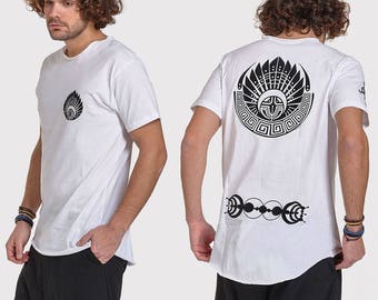 Longline Mens T-Shirt: ANDROMEDA Cyberpunk Sci-Fi Clothing