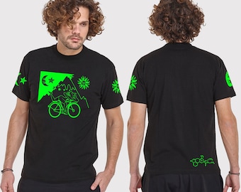 Camiseta masculina HOFMANN - roupas psy - festival - blacklight active-Festival Wear-Burning man-roupas psicodélicas
