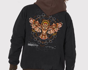 Eule der Athene Print Hoodie: Psy Trance Festival Kleidung