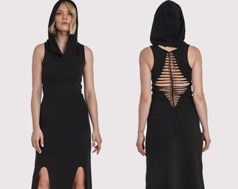 Luna Maxi Dress-Rave,Punk,Streetwear-cutoutdress-psy clothing-Alterantive clothing