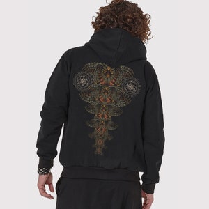 JAS D.M.T./hippiehoodie/Psy Trance-kleding/hoodie met print/Alternatieve kleding/Burning Man