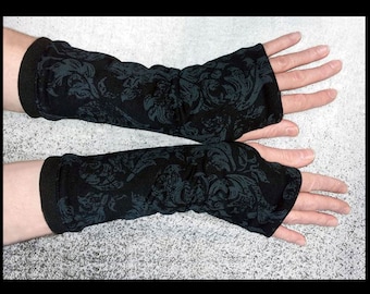 Steampunk Pirate Cotton Fingerless Gloves: Festival Arm Warmers