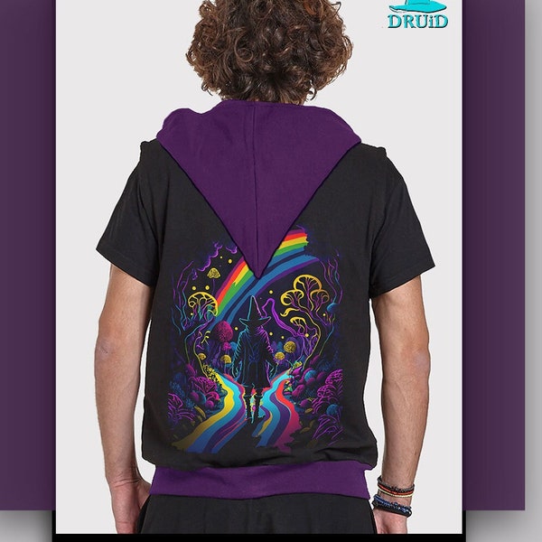 Wizard in the Woods Giacca senza maniche- psy abbigliamento-festival-abbigliamento psichedelico-Festival Wear-Burning man