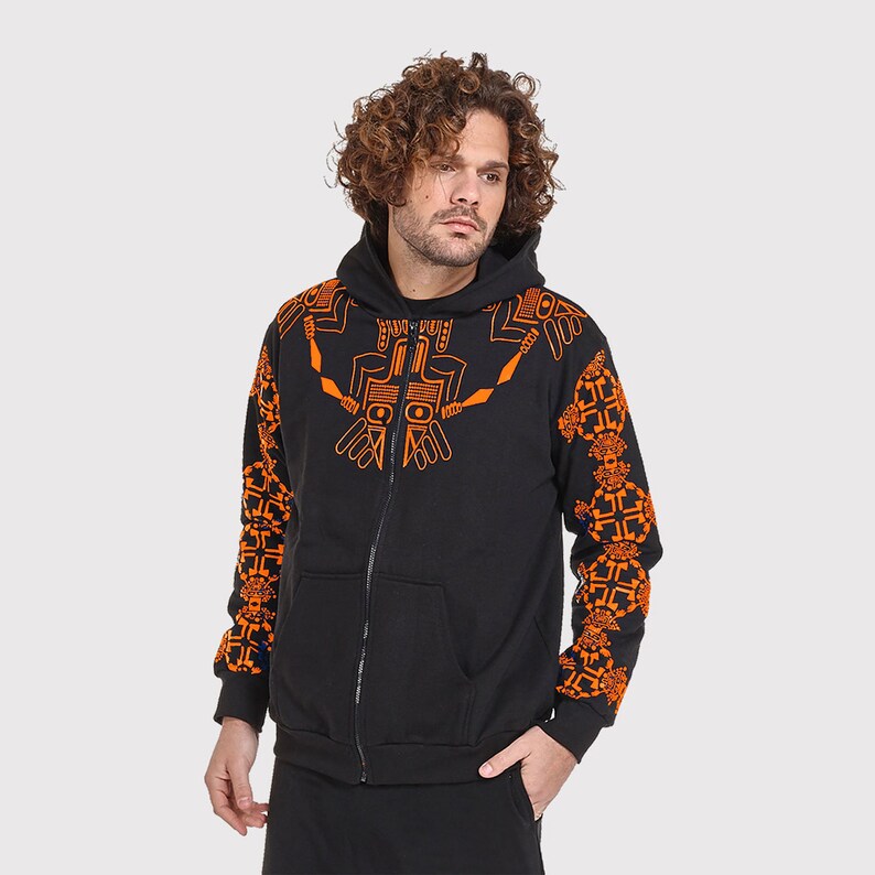mens aztec print hoodie