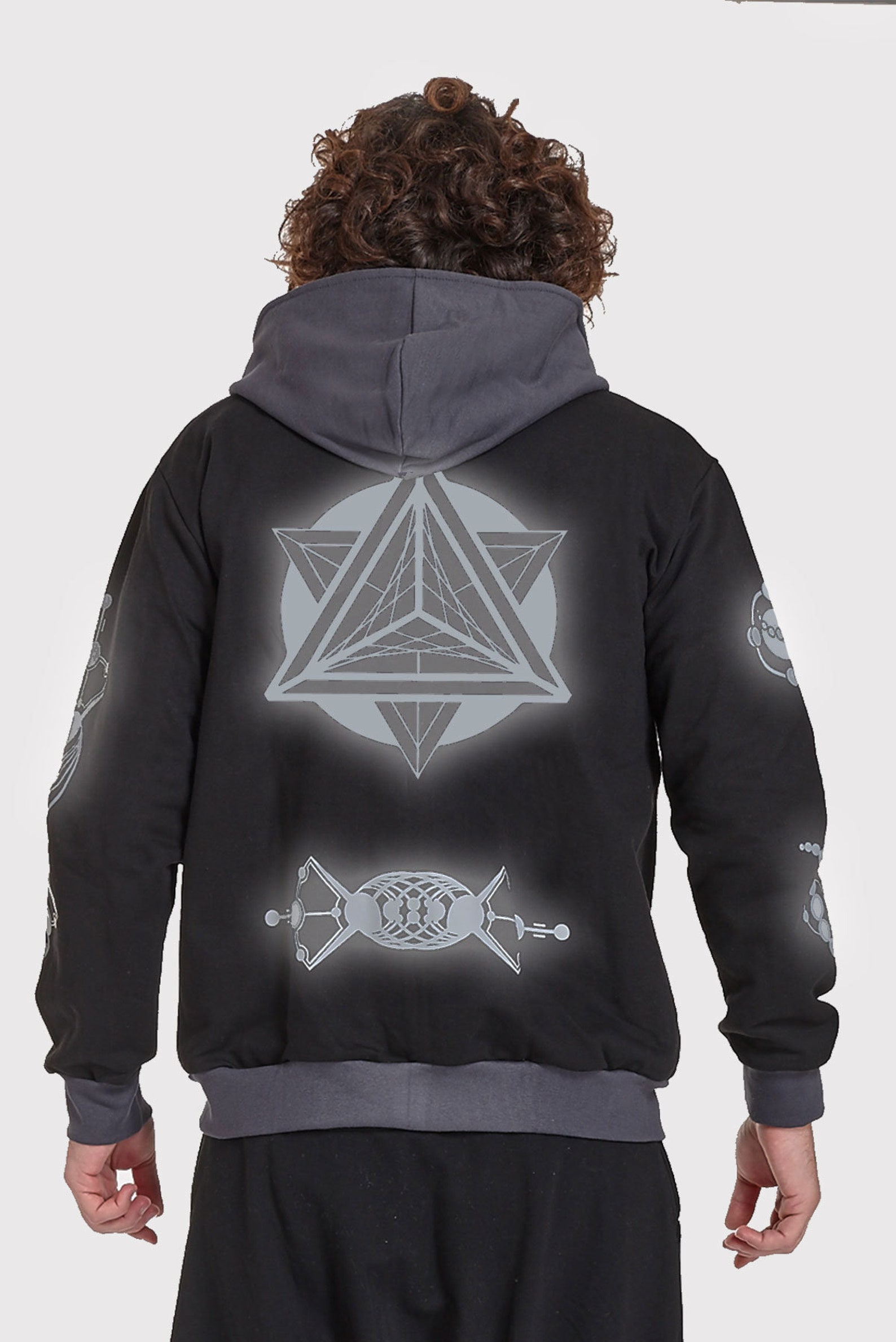 SIRIUS mens jacket hoodie with UV-active or REFLECT print crop | Etsy