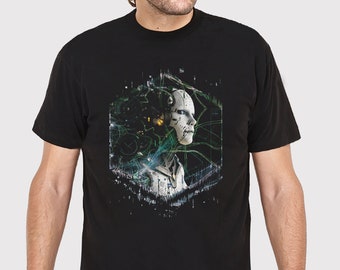 AI Robot Men's T-Shirt: Digital Print Cotton Tee