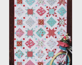Stars & Windows ~ A Pieced Quilt Pattern by Beverly McCullough (FT-8009) ~ Fat Quarter Friendly